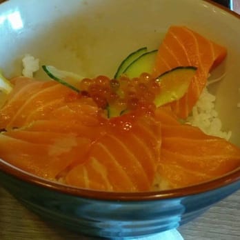 Aki Sushi - Salmon sashimi over rice - yummy! - Sushi Bars Near Me - Kennewick, Washington Aki Sushi - Salmon sashimi over rice - yummy! - Sushi Bars Near Me - Kennewick, Washington