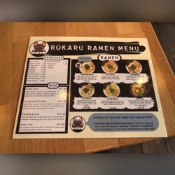Rokaru Ramen - Menu