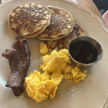 Bramble - 3 Sirens Restaurant Group - Kids breakfast. Bacon was pretty thick but the eggs and pancakes were delicious - Breakfast & Brunch Near Me - Tulsa, Oklahoma Bramble - 3 Sirens Restaurant Group - Kids breakfast. Bacon was pretty thick but the eggs and pancakes were delicious - Breakfast & Brunch Near Me - Tulsa, Oklahoma