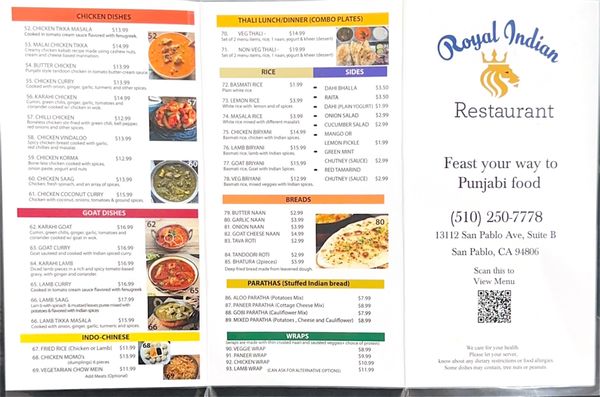Menu photo 1 Royal Indian Restaurant San Pablo, CA Menu photo 1 Royal Indian Restaurant San Pablo, CA