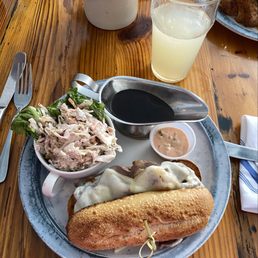 French dip sandwich with coleslaw French dip sandwich with coleslaw