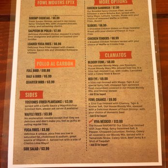 Fowl Mouths EPTX - Menu 4/15/2021 - Bars Near Me - El Paso, Texas Fowl Mouths EPTX - Menu 4/15/2021 - Bars Near Me - El Paso, Texas