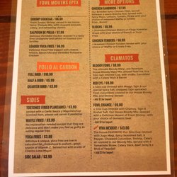Fowl Mouths EPTX - Menu 4/15/2021