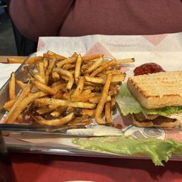 Turkey Club with fries