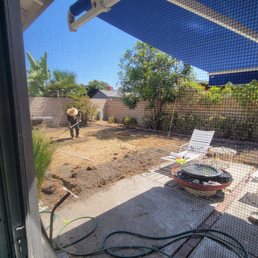 Installing lines in yard. Installing lines in yard.