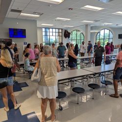 High Point Central High School - Inside the new cafeteria with Principal Mike Hettenbach. HPC Class of 2000 Reunion School Tour on July 19, 2025.