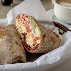 Wailuku Coffee Company - This breakfast wrap with bacon and avocado is legit.