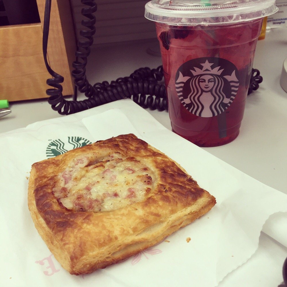 Starbucks - Savory ham and cheese square with a very berry refresher! - Coffee & Tea Near Me - Athens, Alabama Starbucks - Savory ham and cheese square with a very berry refresher! - Coffee & Tea Near Me - Athens, Alabama