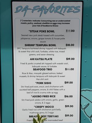 Menu photo 4 Da Soriano Grindz Kahului, HI