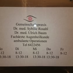 Augenarztpraxis Erfurt  Dr. med. Rosahl & Dr. med. Baum