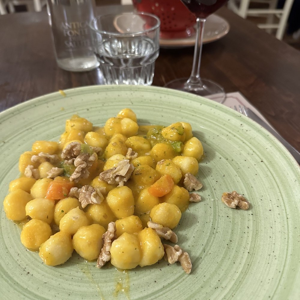 Mattacena - Potato dumplings with broccoli, carrot, and walnut - Tuscan Near Me - Florence, FI Mattacena - Potato dumplings with broccoli, carrot, and walnut - Tuscan Near Me - Florence, FI