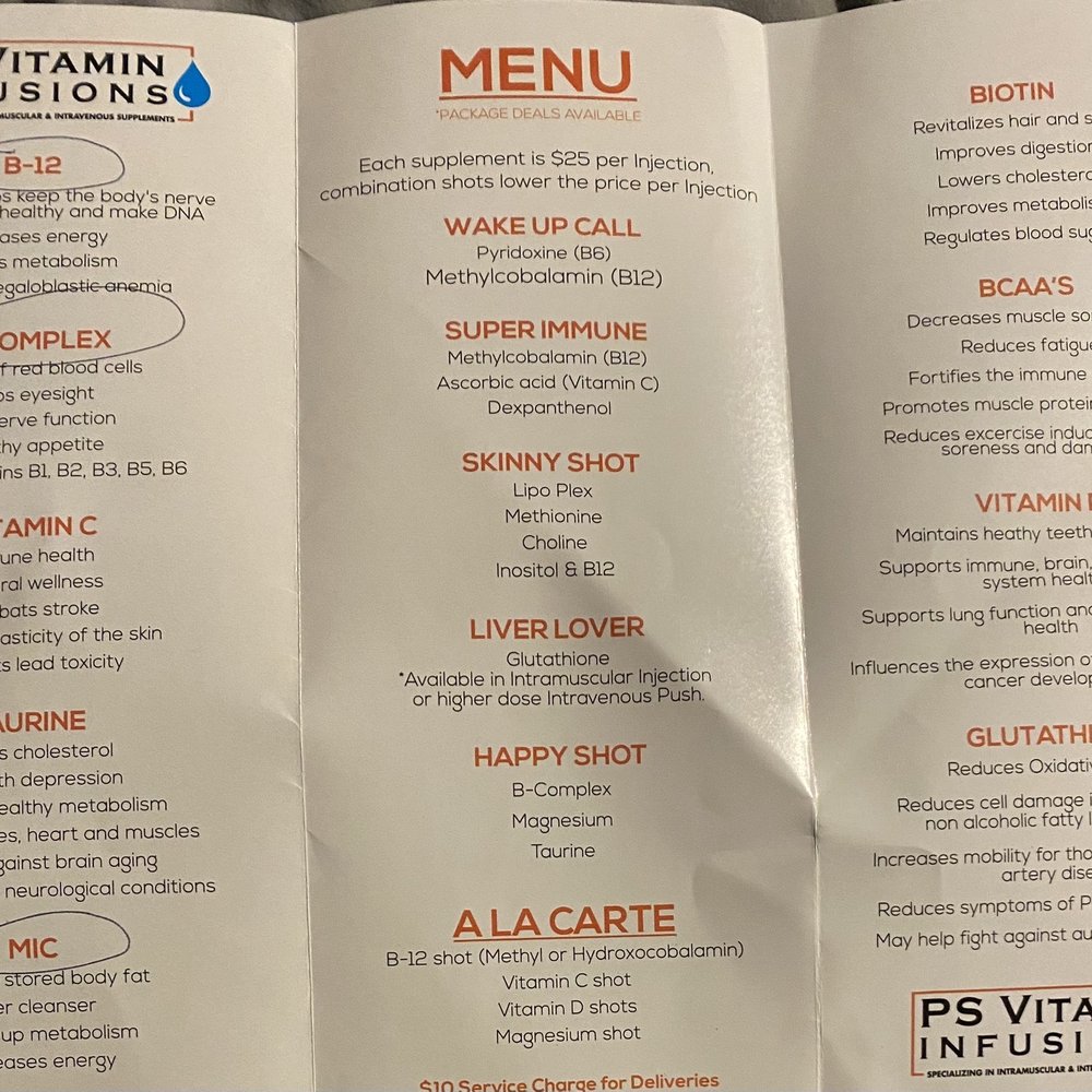 Menu of different shots available! Fight depression, need energy! This is your place! Call Andrew 760-285-8763 Menu of different shots available! Fight depression, need energy! This is your place! Call Andrew 760-285-8763