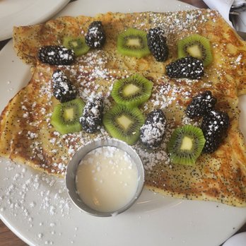 Brunch Cafe-Deerfield - Poppyseed crepes with glaze on the side - Breakfast & Brunch Near Me - Deerfield, Illinois
