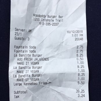 Hopdoddy Burger Bar - Ordered at 1:01pm Waited 43 minutes Never got my food Demanded a refund and left still hungry at 1:44pm - Burgers Near Me - Euless, Texas Hopdoddy Burger Bar - Ordered at 1:01pm Waited 43 minutes Never got my food Demanded a refund and left still hungry at 1:44pm - Burgers Near Me - Euless, Texas
