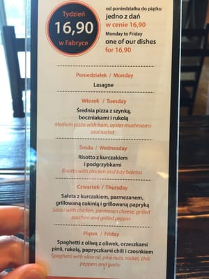 Menu photo 1 Fabryka Pizzy Warszawa, MA