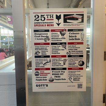 Gotts Roadside - Monthly special menu for the 25th year in business - Burgers Near Me - Napa, California Gotts Roadside - Monthly special menu for the 25th year in business - Burgers Near Me - Napa, California