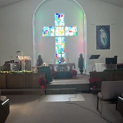 North Shore United Methodist Church Thrift Store - The beautiful stained windows in the church.