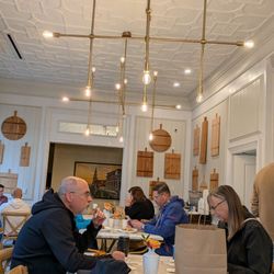 La Pâtisserie - Most seating is shared at large tables.