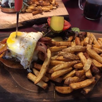 FanJoy Restaurant & Bar - Breakfast burger. Huge. Good. - French Near Me - Hillsburgh, Ontario