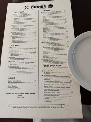 Menu photo 2 Jake's on the Water Potsdam, NY
