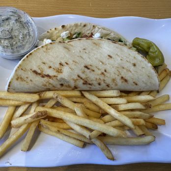 Chello Grill - Traditional gyro with fries. - Mediterranean Near Me - Albuquerque, New Mexico