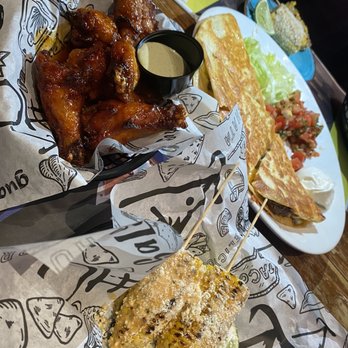 K. Pacho - Mexi Wings, steak Quesadilla, and Elote!! So good. - Mexican Near Me - New Hyde Park, New York