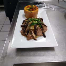 Azalea's Green Tomato - Private chef event butternut squash with steak smoke mushroom mashed