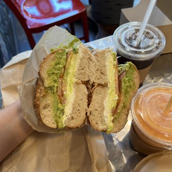 Knickerbocker Bagel - Peach Mango Smoothie, Iced Cold Brew Coffee, Bagel - Wraps Near Me - Brooklyn, New York