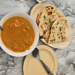Royal Indian Kitchen - What I ordered, Butter Chicken and Garlic Naan