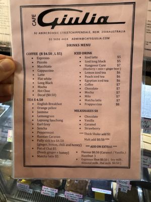 Menu photo 1 Cafe Giulia Chippendale, NSW Menu photo 1 Cafe Giulia Chippendale, NSW