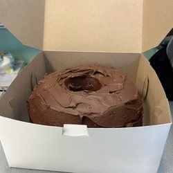 Chocolate cake with fudge icing
