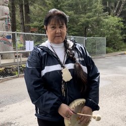 Tlingit Tours - Lisa played a drum and sang in her native tongue. She asked the recording not be shared on social media so I will just show a picture