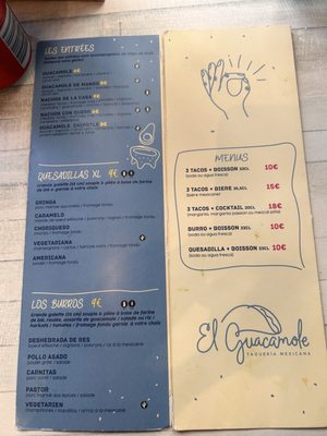 Menu photo 1 El Guacamolé Paris, 75 Menu photo 1 El Guacamolé Paris, 75