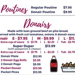 Passage Pizza - Menu - Poutine and Donair