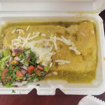 Borreguitas Bar Express - Vegan wet burrito with green sauce - Mexican Near Me - Pomona, California