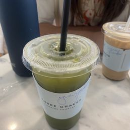 Sparkling yuzu matcha & honey lavender latte