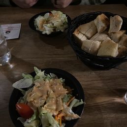 Salad and bread basket Salad and bread basket