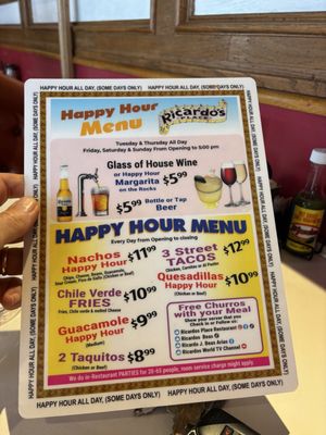 Menu photo 1 Ricardo's Place San Juan Capistrano, CA Menu photo 1 Ricardo's Place San Juan Capistrano, CA