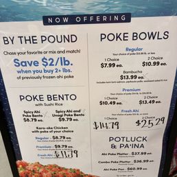 Poke bowl prices