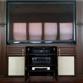 First Reflection Audio Video - 5.2 family room system showing center cabinet - Home Theatre Installation Near Me First Reflection Audio Video - 5.2 family room system showing center cabinet - Home Theatre Installation Near Me