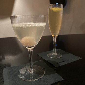 Nomikai - Lychee Martini and peach sparkler - Cocktail Bars Near Me - San Jose, California Nomikai - Lychee Martini and peach sparkler - Cocktail Bars Near Me - San Jose, California