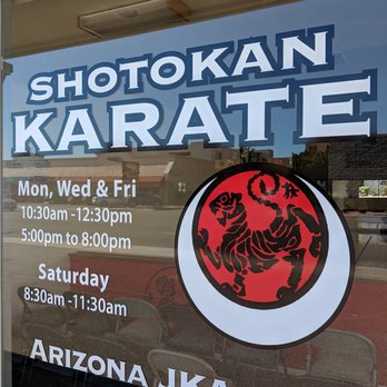 Arizona JKA - Window with hours of operation and website. - Karate Near Me - Phoenix, Arizona Arizona JKA - Window with hours of operation and website. - Karate Near Me - Phoenix, Arizona