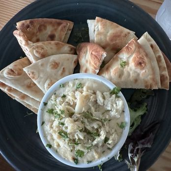 Tortuga's Lie - Crab dip with toasted pita triangles - Seafood Near Me - Nags Head, North Carolina Tortuga's Lie - Crab dip with toasted pita triangles - Seafood Near Me - Nags Head, North Carolina
