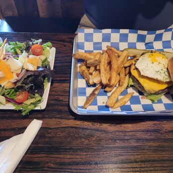 The River Burger Bar - One of the Sun Drop and salad - Burgers Near Me - Waynesboro, Virginia The River Burger Bar - One of the Sun Drop and salad - Burgers Near Me - Waynesboro, Virginia