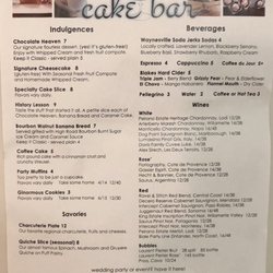 Cake Bar - Menu
