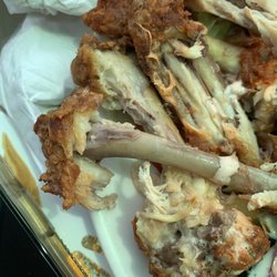 Woodfire Tavern - Fresh chicken has white bones. It's not supposed to be this dark.