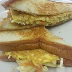 Breakfast veggie sandwich -- perfect for someone craving something sweeter for breakfast!