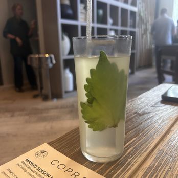 Copra - Gin drink: not a fan, lemongrass and chili were lost. - Indian Near Me - San Francisco, California Copra - Gin drink: not a fan, lemongrass and chili were lost. - Indian Near Me - San Francisco, California