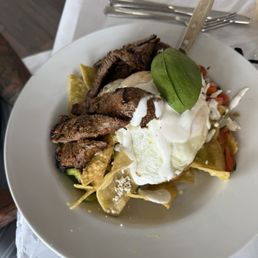 Chilaquiles with steak Chilaquiles with steak