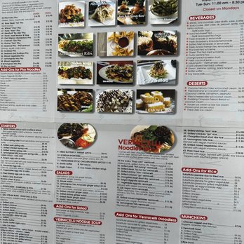 Ava Street Cafe - Menu at front door - Vietnamese Near Me - Baton Rouge, Louisiana